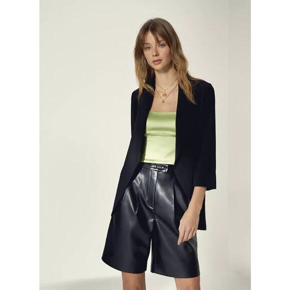 Artizia Wilfred Blazer Womens 2 Chevalier Unstructured Open Front Black Crepe - Picture 1 of 11